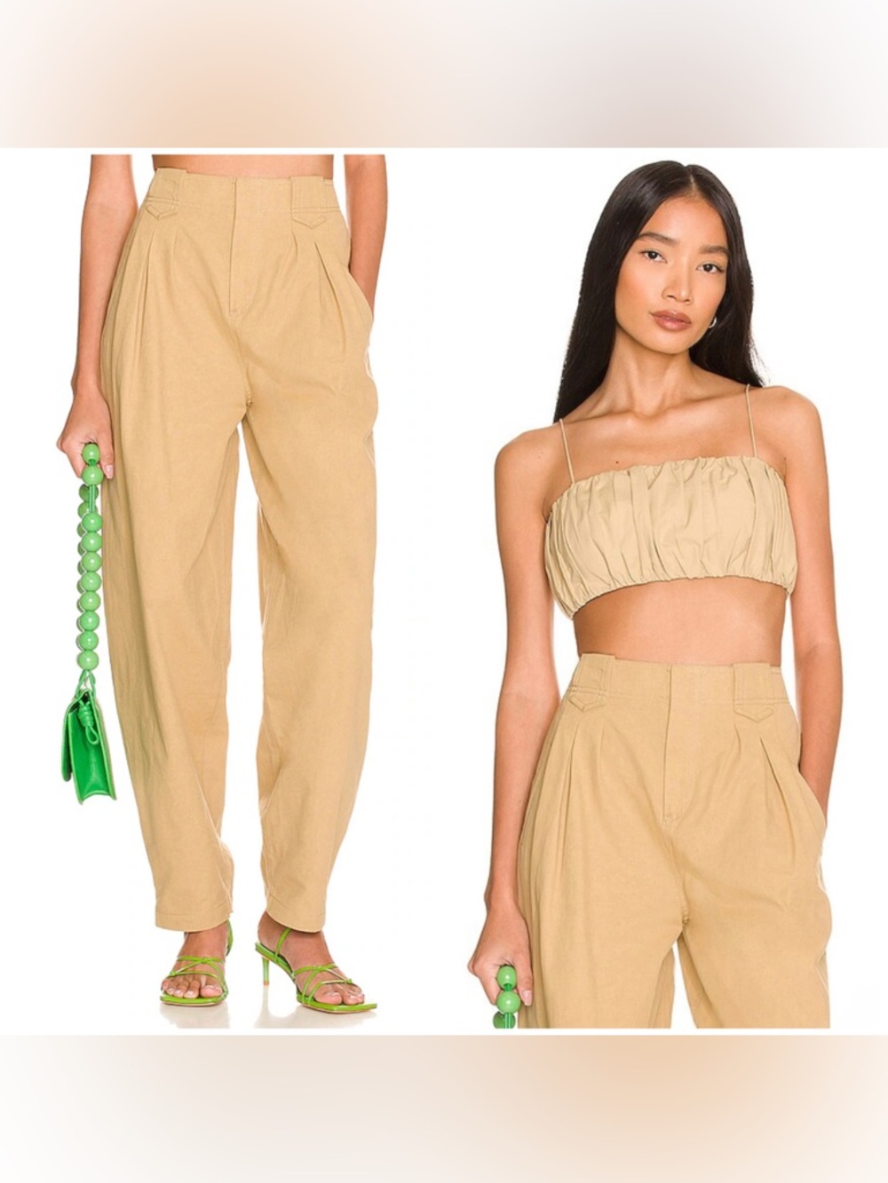 New! Song Of Style Quinn Khaki Balloon Tapered Trouser Pant Small Nwt! — image 7 of 8